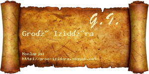 Groó Izidóra névjegykártya